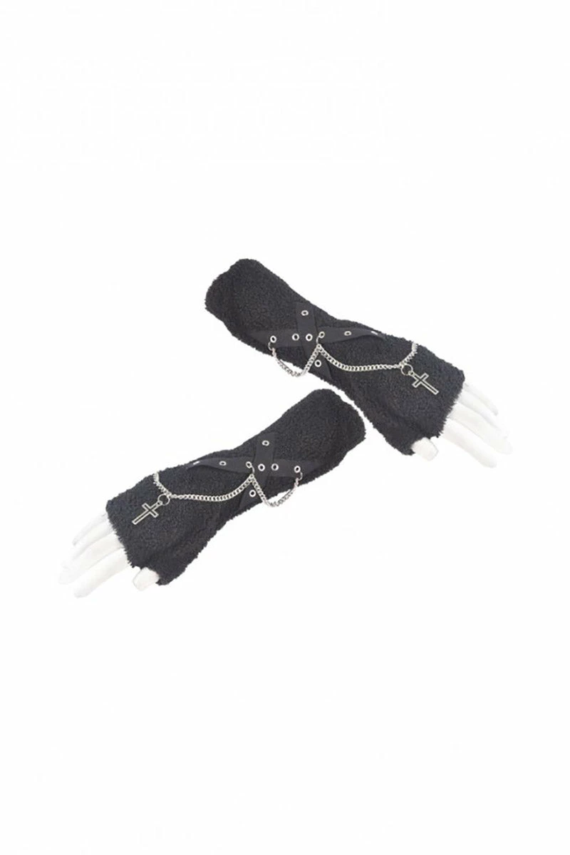 Wooly Grunge Goth Arm Warmers 2 Wooly Grunge Goth Arm Warmers - Image 2