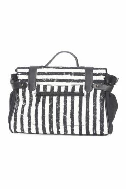 Spirit Summoner Striped Bag [BLACK/WHITE] -Goth Accessories Sales 1642513632BG34320 20BLACK 20WHITE4copy 1800x1800