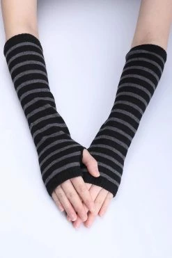 Emo Striped Arm Warmers [BLACK/GREY]