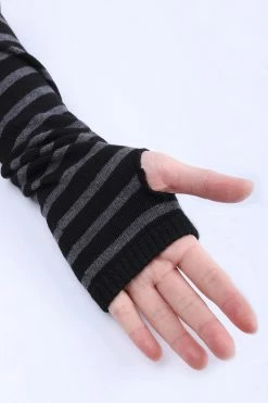 Emo Striped Arm Warmers [BLACK/GREY] -Goth Accessories Sales 1646127363e5080fdac31a3d6fc04f8b3f56dc0b93 1800x1800