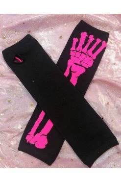 Skeleton Arm Warmers [Magenta] -Goth Accessories Sales 2pink 1800x1800