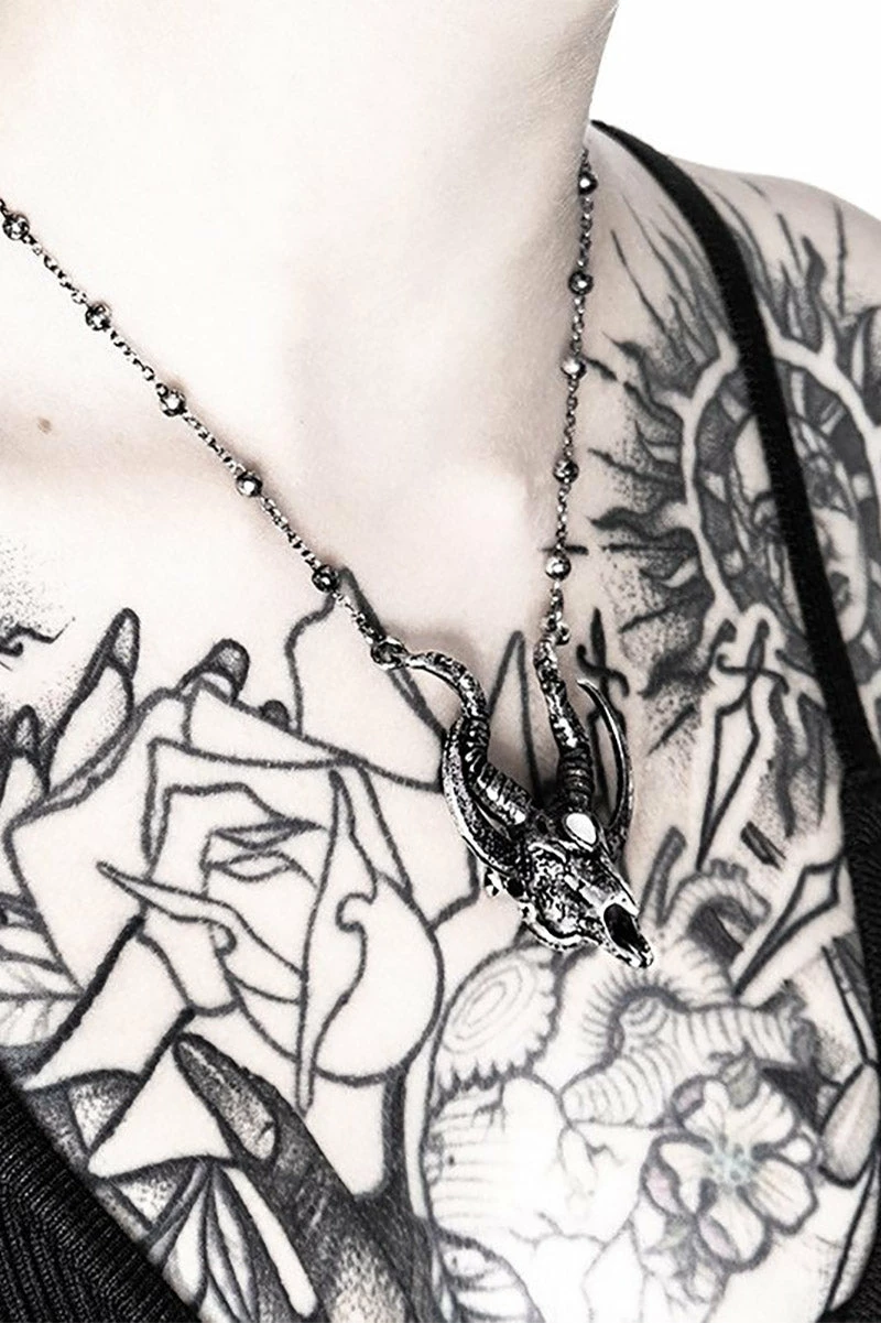 Occult Goat Skull Necklace 5 Occult Goat Skull Necklace - Image 5
