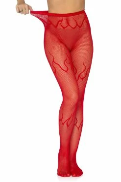 Light My Fire Fishnet Tights[Red] -Goth Accessories Sales 9288 W7408 09 003copy 1800x1800