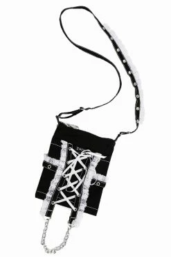 Tripp Lolita Purse [Black/White] -Goth Accessories Sales AF5182 BLKWHT FL 1800x1800