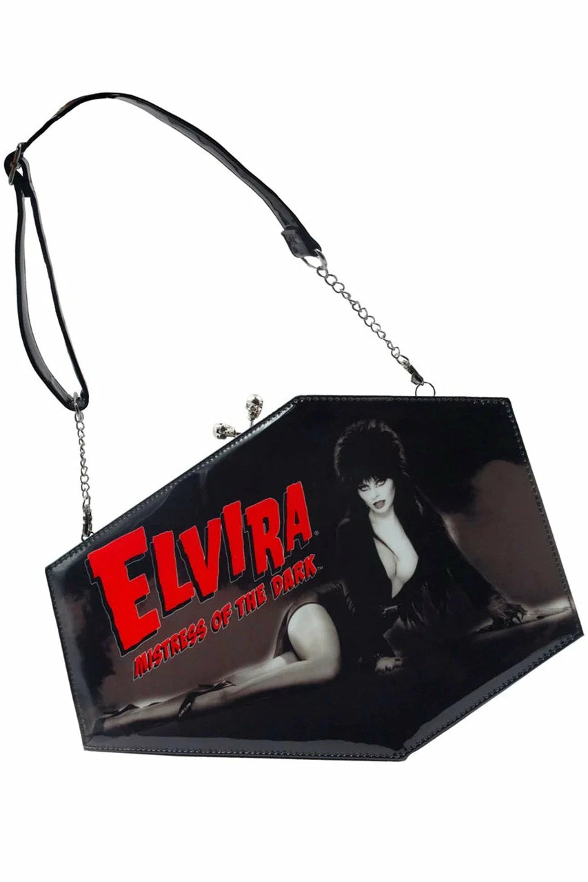 Elvira Skull Kiss Lock Deluxe Coffin Handbag 1 Elvira Skull Kiss Lock Deluxe Coffin Handbag
