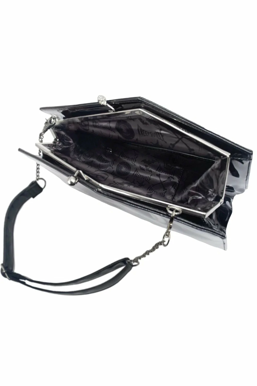 Elvira Skull Kiss Lock Deluxe Coffin Handbag 2 Elvira Skull Kiss Lock Deluxe Coffin Handbag - Image 2
