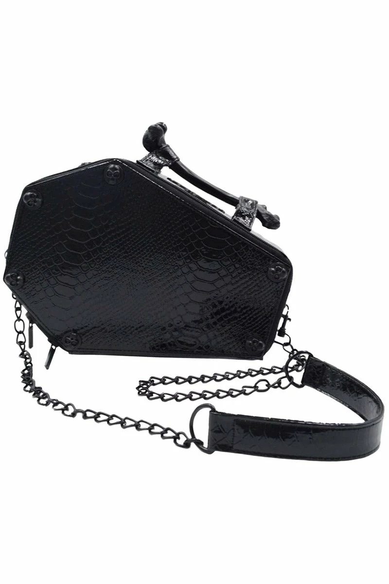 Skull Stud Croc Coffin Purse 1 Skull Stud Croc Coffin Purse