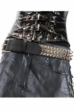 3 Rows Punk Pyramid Stud Belt [Silver] -Goth Accessories Sales BT104 12 1024xcopy 1800x1800