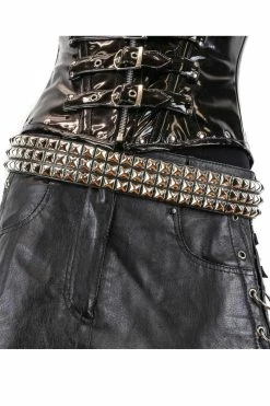 3 Rows Punk Pyramid Stud Belt [Silver] -Goth Accessories Sales BT104 13 1024xcopy 1800x1800
