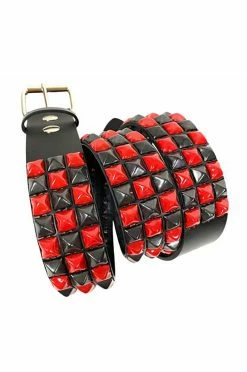 Not Dead Yet Checkered Belt [Red / Black] -Goth Accessories Sales BT555 RS 6 500x e9776de0 2b32 409a 9deb e0dd284e1c03 1800x1800