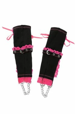 Tripp Lolita Lace And Chain Arm Warmers [Black/Pink] -Goth Accessories Sales CE5183 BLKPINK B 1000x 6529c76a 1ef7 4558 a63e ffdc6075d542 1800x1800