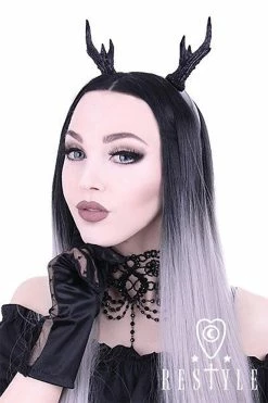 Black Deer Antlers Headband