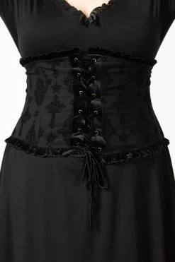 Flix Flocked Waspie -Goth Accessories Sales FLIX FLOCKED WASPIE PLUS W B eb813960 607e 4e98 8e77 eace7e4c1c48 x1600copy 1800x1800