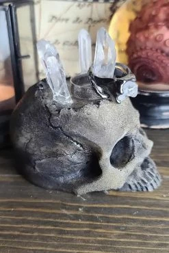 Realistic Skull Ring Holder [BONE] -Goth Accessories Sales Goth SKull Jewelry Display 1800x1800