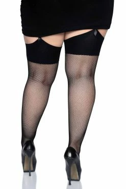 Vamp Fishnet Thigh Highs [PLUS SIZE] -Goth Accessories Sales Goth Thigh Highs 1800x1800