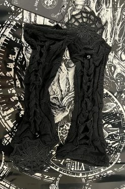 Bitten Black Widow Gloves -Goth Accessories Sales Gothic Gloves 1800x1800