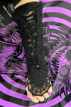 Bitten Black Widow Gloves -Goth Accessories Sales Halloween Gothic Fairy Gloves 1800x1800