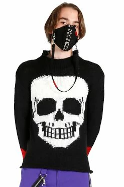 Tripp NYC Piercing Face Mask [Black] -Goth Accessories Sales IS5030 BLK FULL 1800x1800