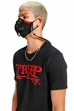 Tripp NYC Mask Harness [Black] -Goth Accessories Sales IS5090 BLK MAN S L 1800x1800