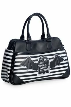 I'm Creepy Striped Bag [BLACK/WHITE] -Goth Accessories Sales Lydia Deetz Purse 1800x1800