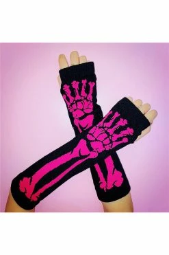 Skeleton Arm Warmers [Magenta] -Goth Accessories Sales Pink 1800x1800
