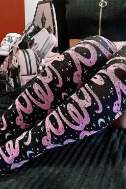 Mystical Pink Snake Thigh High Socks -Goth Accessories Sales Spooky Socks 1800x1800