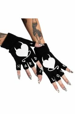 Hard Love Fingerless Knit Gloves