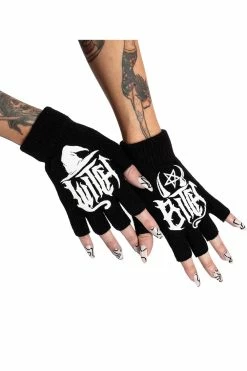Witch Bitch Fingerless Knit Gloves