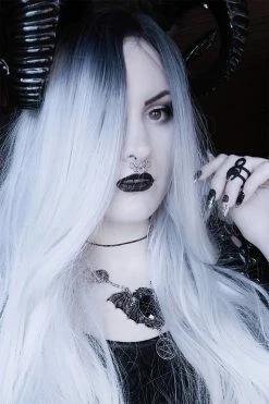 Bat Spell Choker [Silver] -Goth Accessories Sales Zoomed 1800x1800