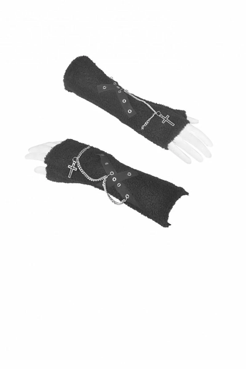 Wooly Grunge Goth Arm Warmers 3 Wooly Grunge Goth Arm Warmers - Image 3