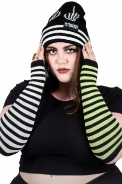 Green & White Striped Knit Arm Warmers 11 Green & White Striped Knit Arm Warmers -Goth Accessories Sales cdsfsdsf 1800x1800