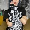 Emo Striped Arm Warmers [Black/White]