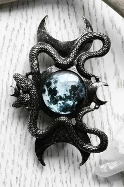 Moon Embraced Silver Hairclip