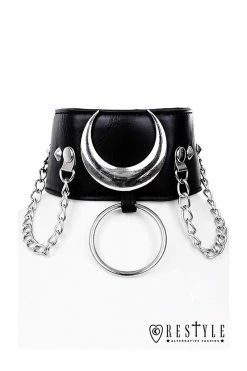 Made Under Moonlight Choker -Goth Accessories Sales eng pl Black gothic Moon Choker IRON MOON COLLAR 1750 1copy 1800x1800