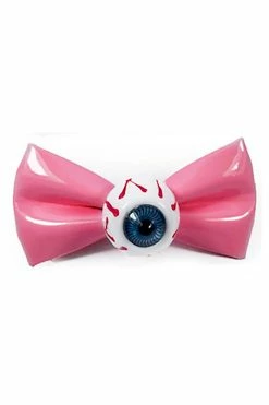 Pink Eyeball Bow Hair Clips [Set Of 2] -Goth Accessories Sales gfgdd 1800x1800