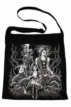 Shoulder Sling Zipper Tote Bag -Goth Accessories Sales malice in wonderland 1800x1800