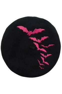 Bat Repeat Beret Hat [PINK] -Goth Accessories Sales rew 1800x1800