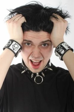 Raise Hell Cuff Bracelet -Goth Accessories Sales skull anarchy bracelets 1800x1800