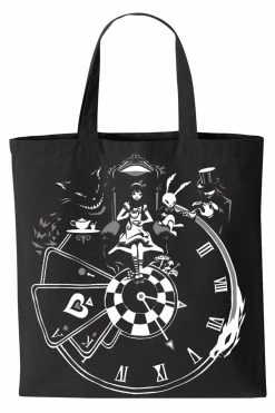Alice In Wonderland Clock Bag [Multiple Styles Available] -Goth Accessories Sales tote bag resize 1800x1800