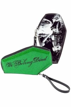 We Belong Dead Frankenstein & Bride Glitter Coffin Wallet