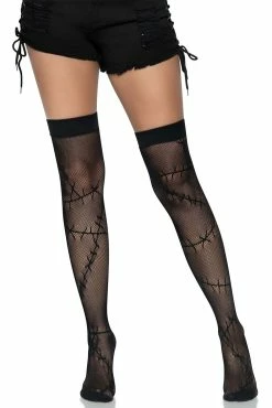 Stitched Fishnet Thigh High Stockings -Goth Accessories Sales vgdfgf 1800x1800